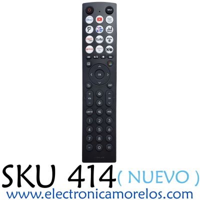 CONTROL REMOTO PARA SMART TV HISENSE, CON COMANDO DE VOZ (ORIGINAL, NUEVO) / NUMERO DE PARTE ERF2D36H / RSAG8.074.6718 / ZDA4230902 / MODELOS 43A53FUV / 50A53FUV / 55A53FUV / 65A53FUV